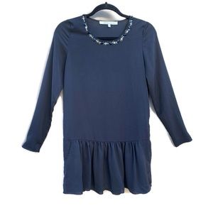 Lovers + Friends Beaded Neck Peplum Mini Dress Black XS